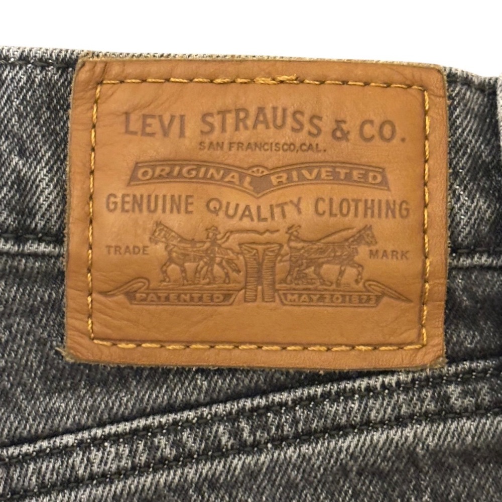 Levi's Ribcage Straight Ankle Jeans Black High Rise Button Fly Festival Boho 27 - Picture 6 of 15